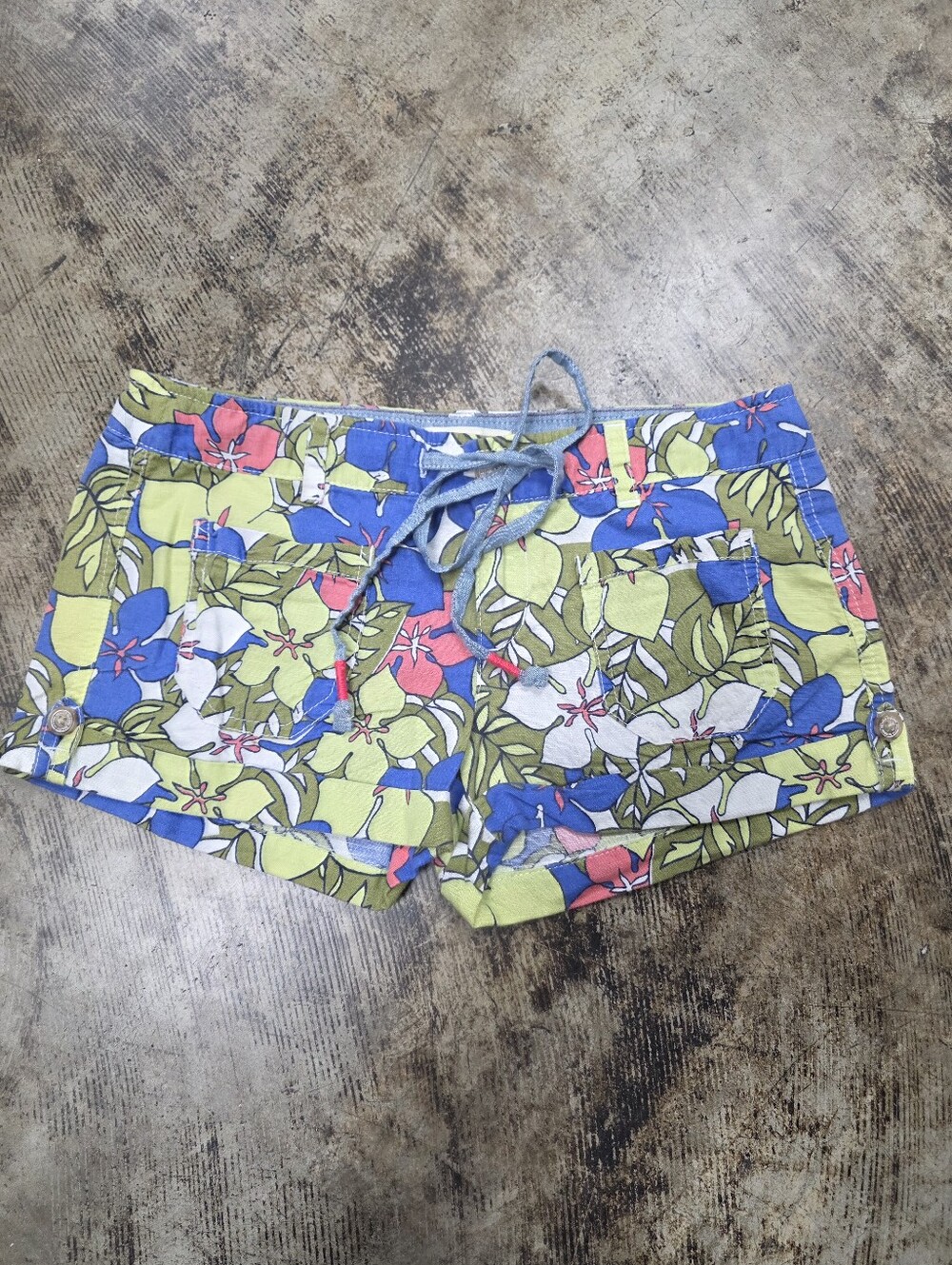 Hollister Floral Print Mini Y2k Vintage Shorts Sz 0 Guc
